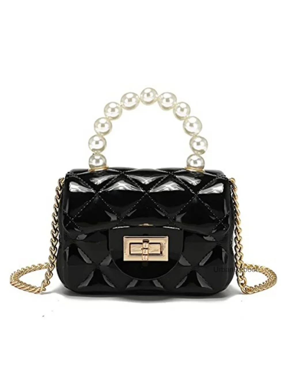 Mini Jelly Purse Crossbody Pouch with Gold Chain
